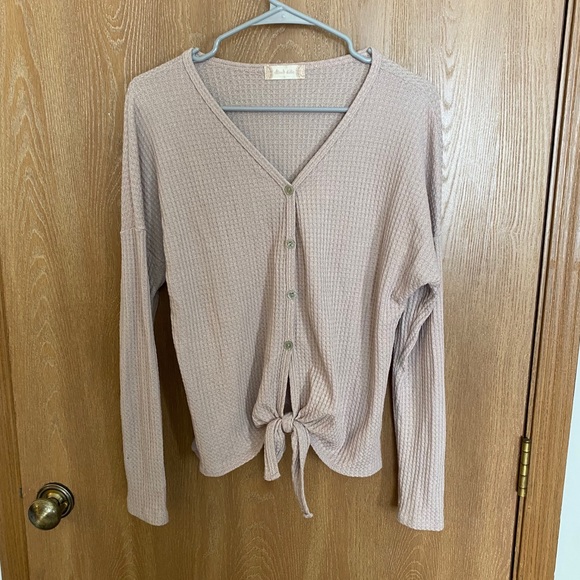 Altar’d State Tie Front Sweater - Picture 2 of 4